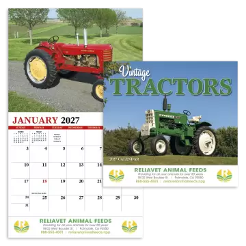 Vintage Tractors Appointment Wall Calendar - Stapled
